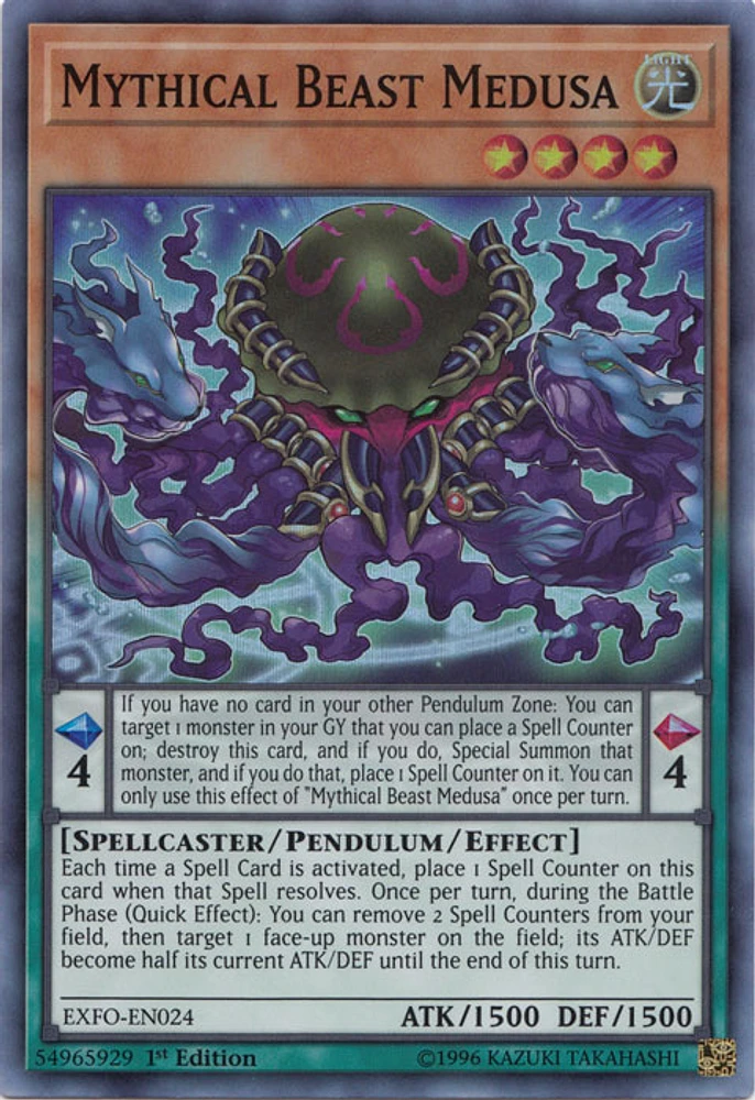 Mythical Beast Medusa - EXFO-EN024 - Super Rare - 1st Edition