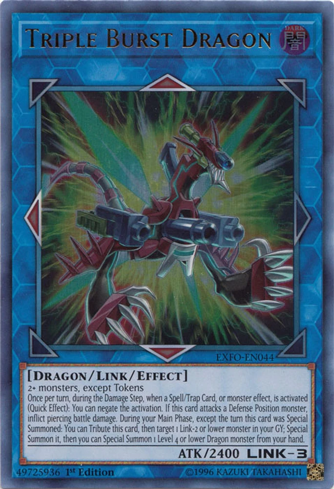 Triple Burst Dragon - EXFO-EN044 - Ultra Rare - 1st Edition