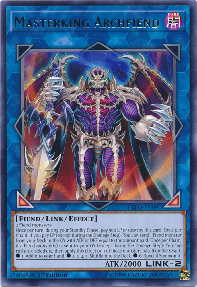 Masterking Archfiend - EXFO-EN090 - Rare - 1st Edition