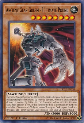 Ancient Gear Golem - Ultimate Pound - LED2-EN035 - Common - 1st Edition