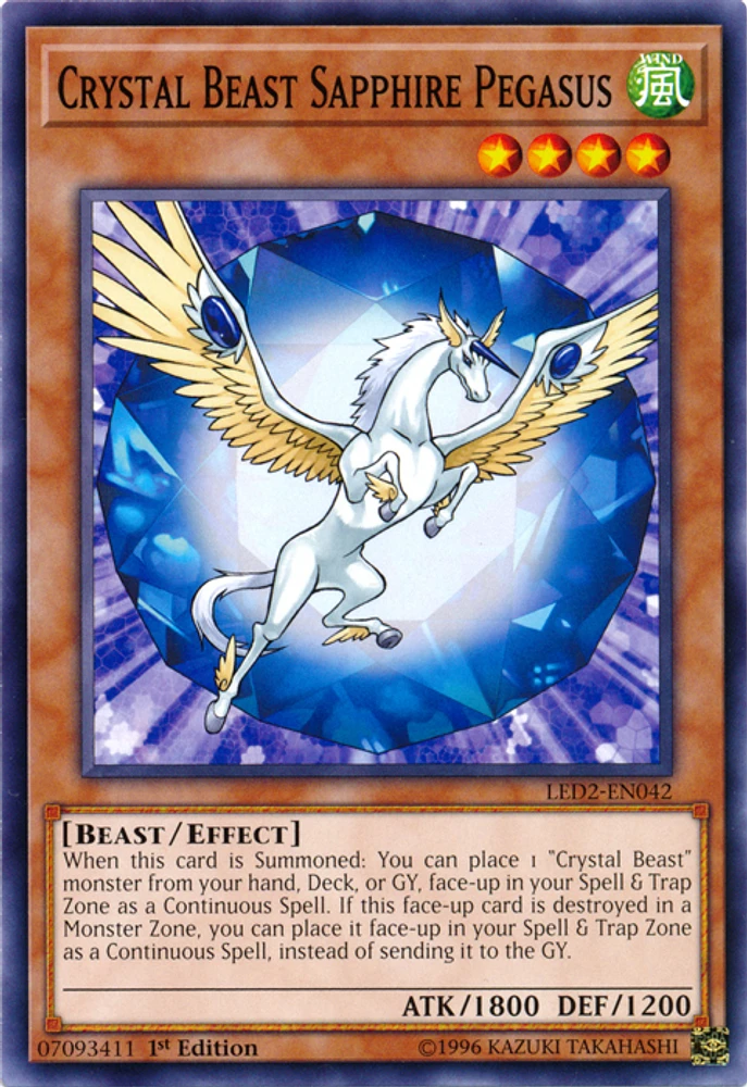 Crystal Beast Sapphire Pegasus - LED2-EN042 - Common - 1st Edition