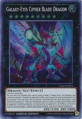 Galaxy-Eyes Cipher Blade Dragon - EXFO-ENSE4 - Super Rare - Limited Edition