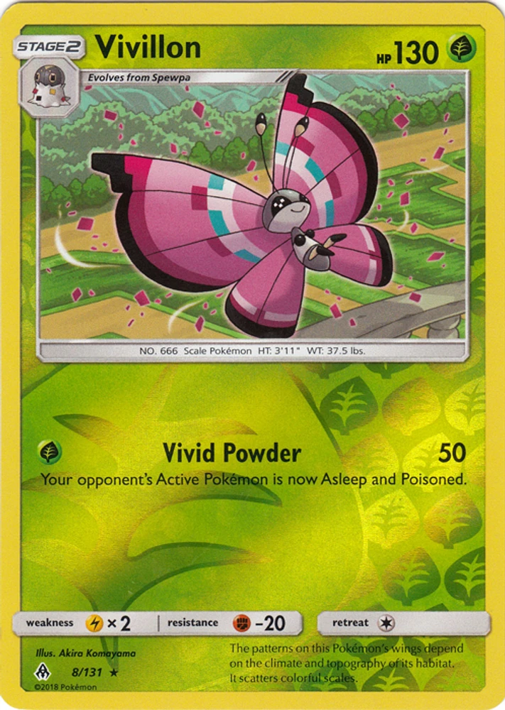 Vivillon - 8/131 - Rare - Reverse Holo