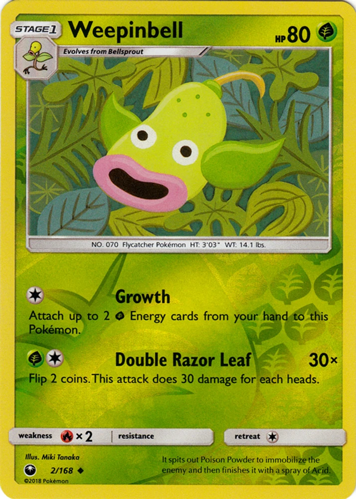 Weepinbell - 2/168 - Uncommon - Reverse Holo