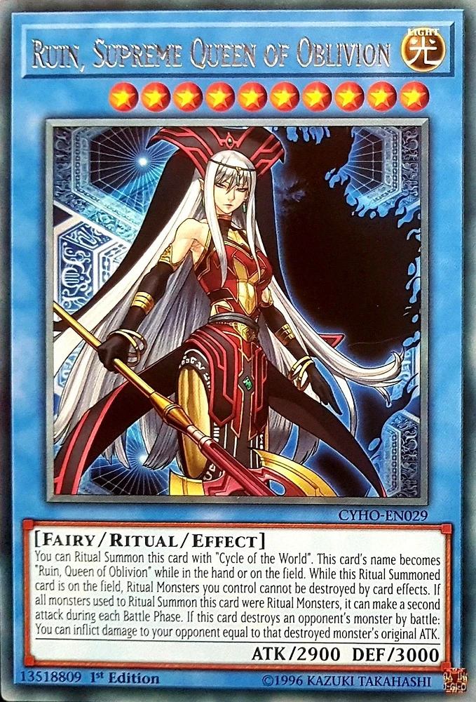 Ruin, Supreme Queen of Oblivion - CYHO-EN029 - Rare - 1st Edition