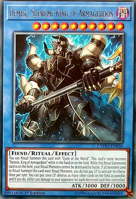 Demise, Supreme King of Armageddon - CYHO-EN030 - Rare - 1st Edition