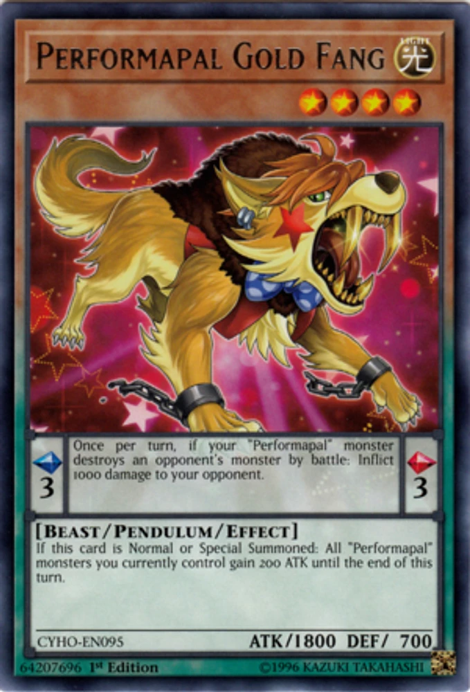 Performapal Gold Fang - CYHO-EN095 - Rare - 1st Edition