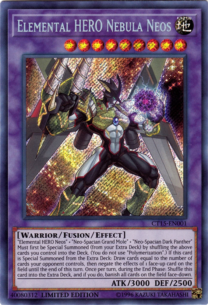 Elemental HERO Nebula Neos - CT15-EN001 - Secret Rare - Limited Edition