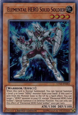 Elemental HERO Solid Soldier - CT15-EN003 - Ultra Rare - Limited Edition