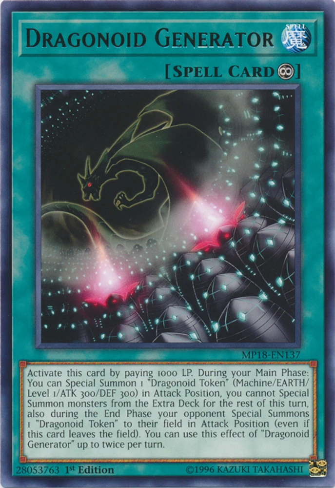 Dragonoid Generator - MP18-EN137 - Rare - 1st Edition