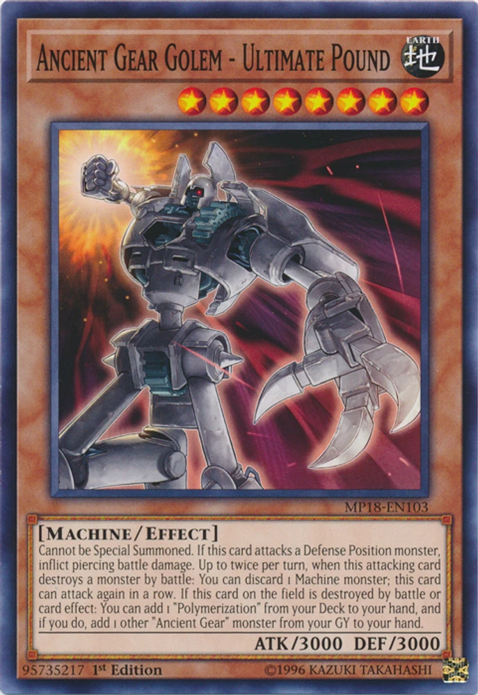 Ancient Gear Golem - Ultimate Pound - MP18-EN103 - Common - 1st Edition