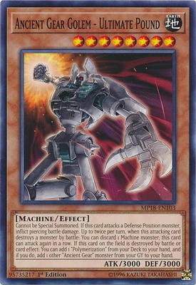 Ancient Gear Golem - Ultimate Pound - MP18-EN103 - Common - 1st Edition