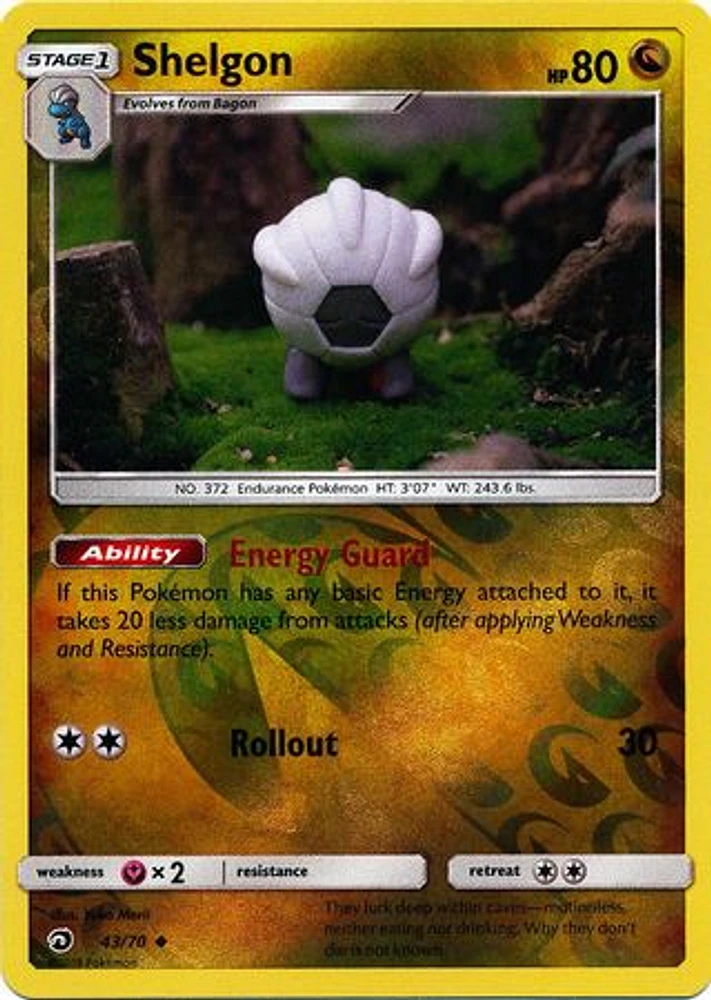 Shelgon - 43/70 - Uncommon - Reverse Holo