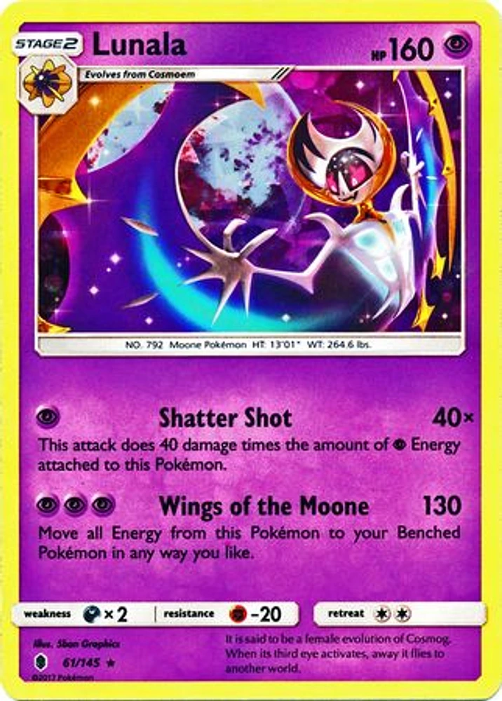 Lunala - 61/145 - Shattered Holo - Theme Deck Exclusives