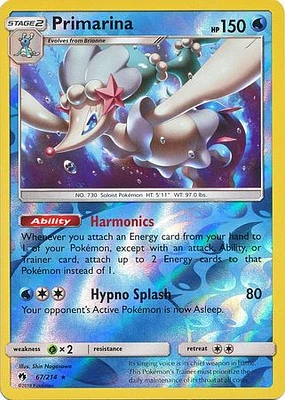 Primarina - 67/214 - Rare - Reverse Holo