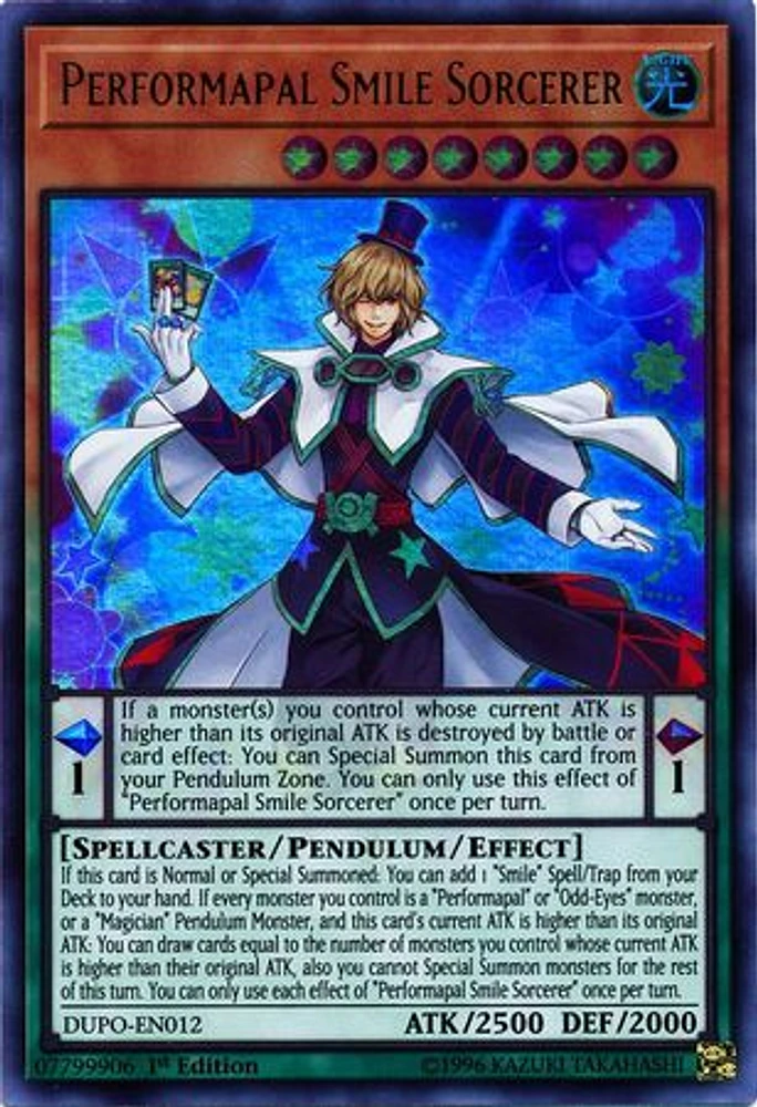 Performapal Smile Sorcerer - DUPO-EN012 - Ultra Rare - 1st Edition