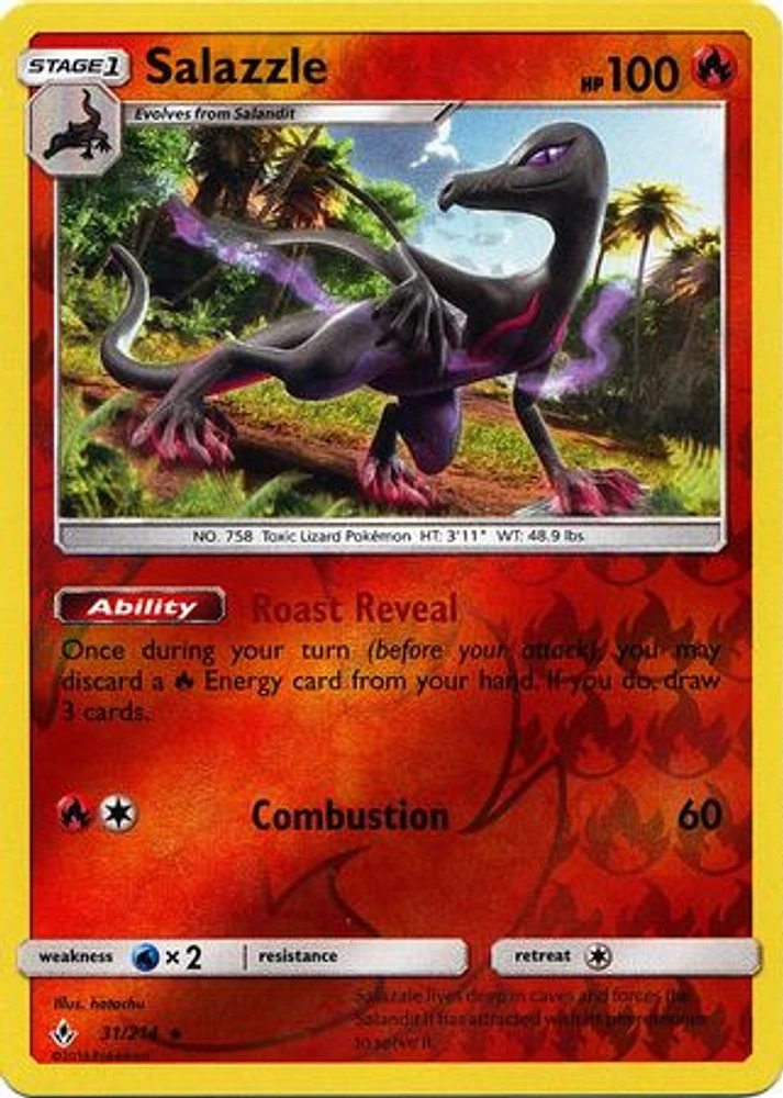 Salazzle - 31/214 - Rare - Reverse Holo