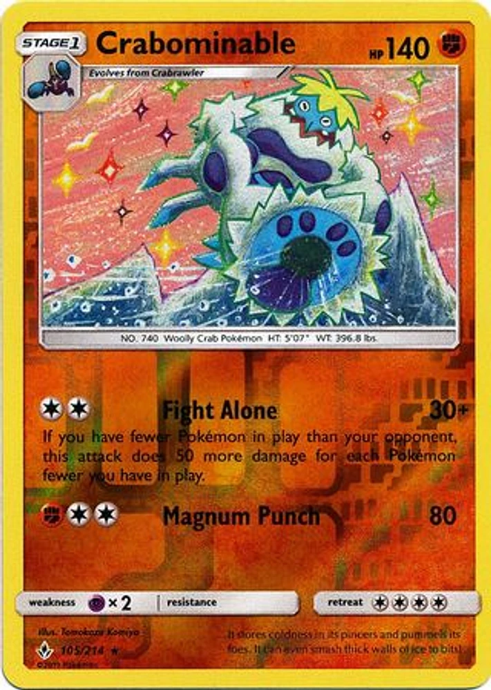 Crabominable - 105/214 - Rare - Reverse Holo