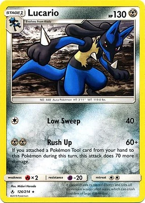 Lucario - 126/214 - Rare - Non-Holo - Unbroken Bonds Build & Battle Box Exclusive