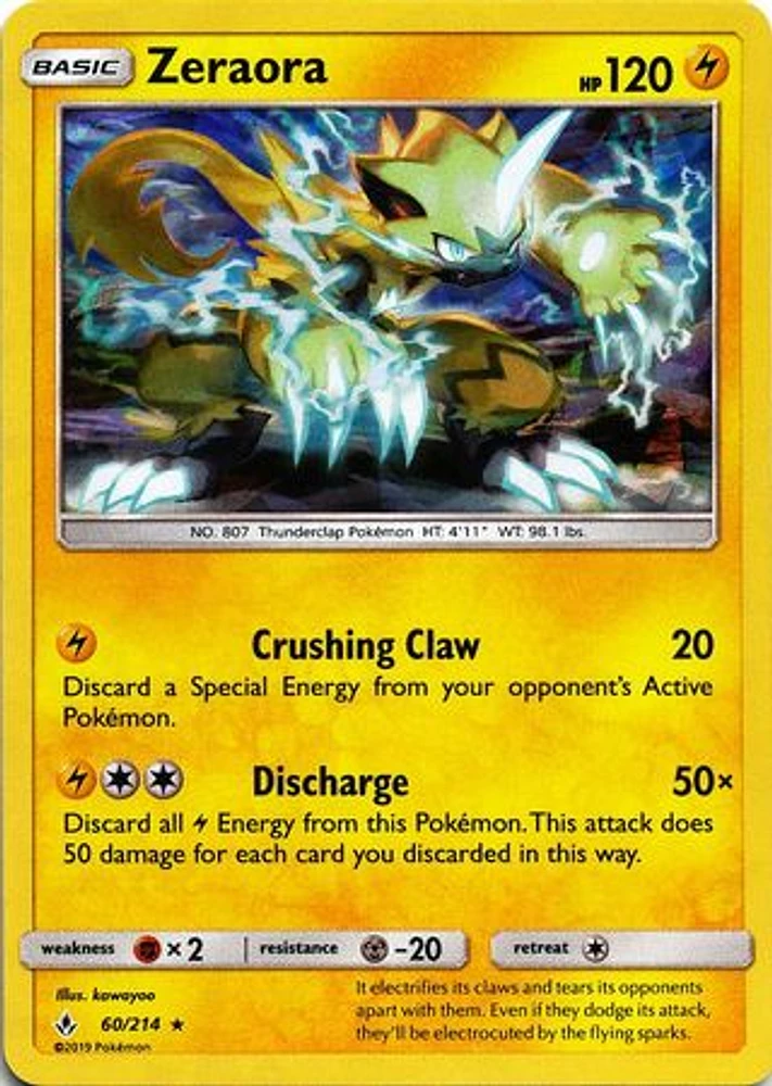 Zeraora - 60/214 - Cracked Ice Holo - Lightning Loop Theme Deck Exclusive