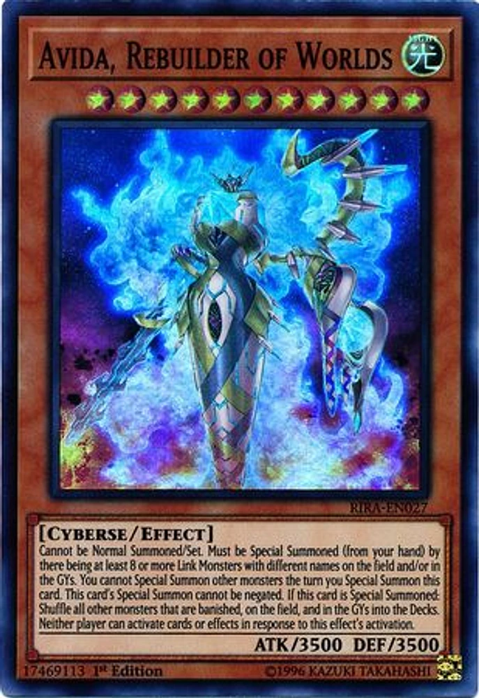 Avida, Rebuilder of Worlds - RIRA-EN027 - Super Rare - 1st Edition