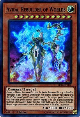 Avida, Rebuilder of Worlds - RIRA-EN027 - Super Rare - 1st Edition