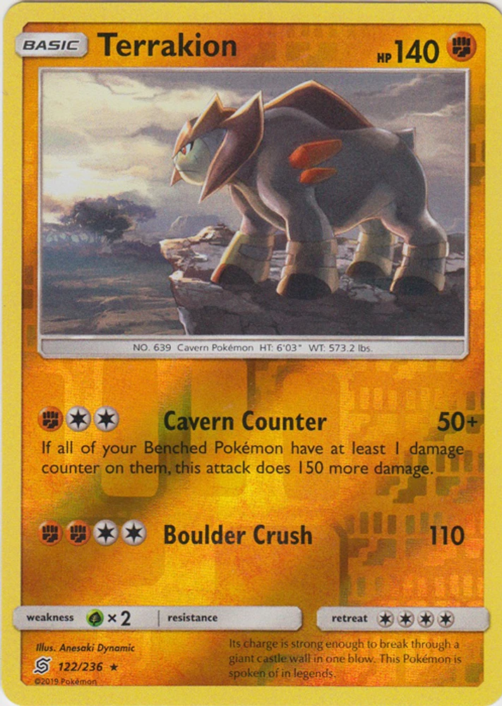 Terrakion - 122/236 - Reverse Holo Rare