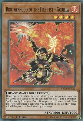 Brotherhood of the Fire Fist - Gorilla - FIGA-EN022 - Super Rare - 1st Edition