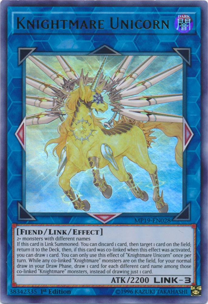 Knightmare Unicorn - MP19-EN028 - Ultra Rare - 1st Edition