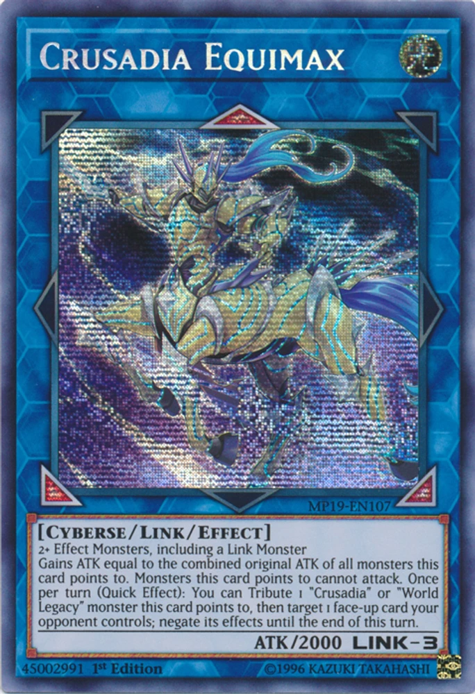 Crusadia Equimax - MP19-EN107 - Prismatic Secret Rare - 1st Edition