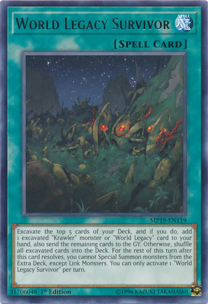 World Legacy Survivor - MP19-EN119 - Rare - 1st Edition