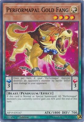 Performapal Gold Fang - MP19-EN147 - Common - 1st Edition