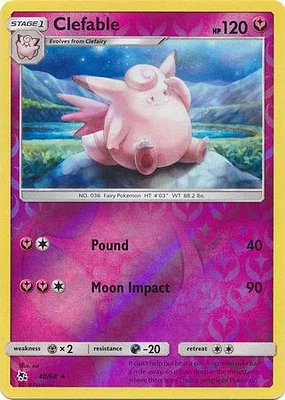 Clefable - 40/68 - Rare - Reverse Holo