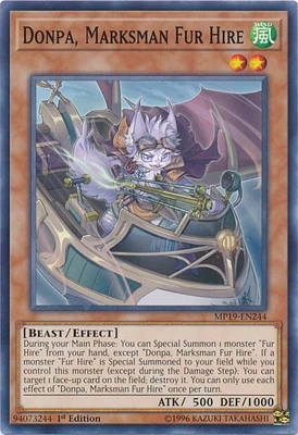 Donpa, Marksman Fur Hire - MP19-EN244 - Common - 1st Edition