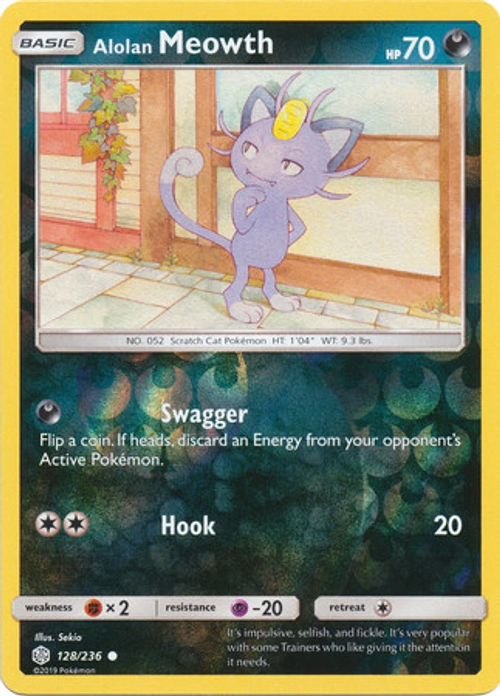 Alolan Meowth - 128/236 - Common - Reverse Holo