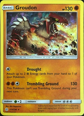 Groudon - 113/236 - Cracked Ice Holo Towering Heights Theme Deck Exclusive