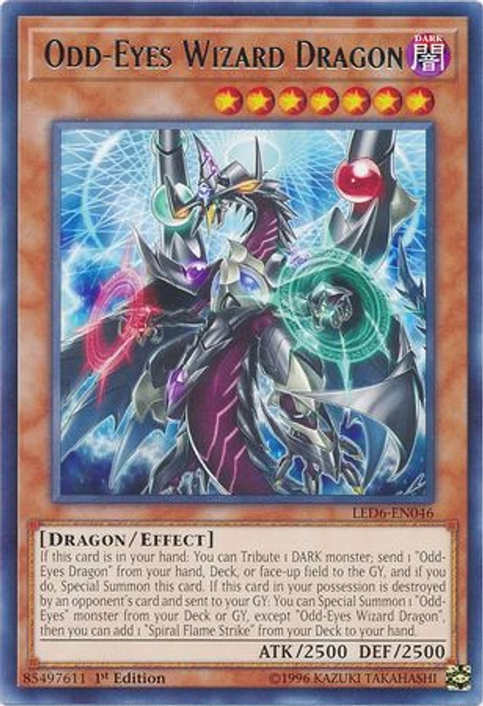 Odd-Eyes Wizard Dragon - LED6-EN046 - Rare - 1st Edition