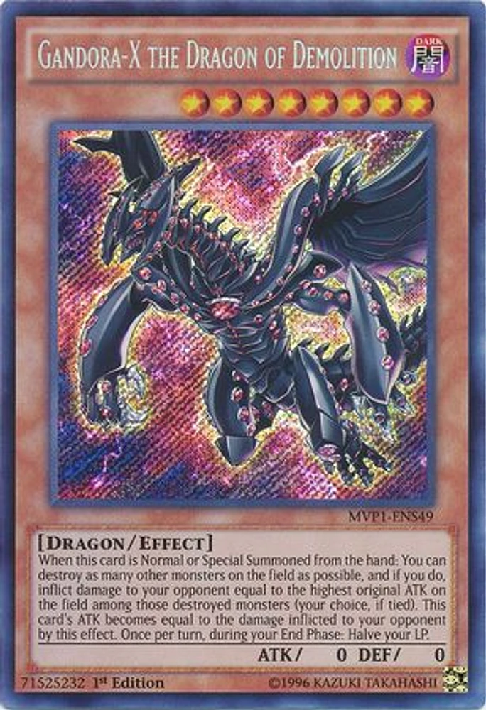 Gandora-X the Dragon of Demolition - MVP1-ENS49 - Secret Rare - 1st Edition
