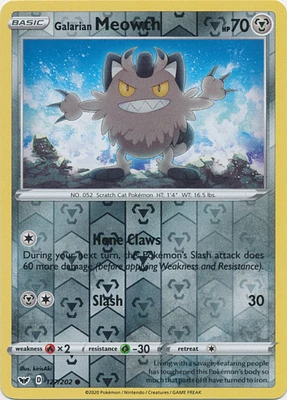 Galarian Meowth - 127/202 - Common - Reverse Holo