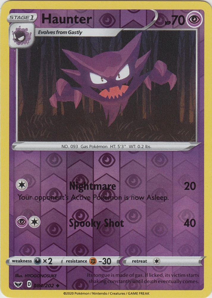 Haunter - 084/202 - Uncommon - Reverse Holo