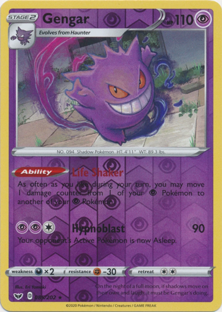 Gengar - 085/202 - Reverse Holo Rare