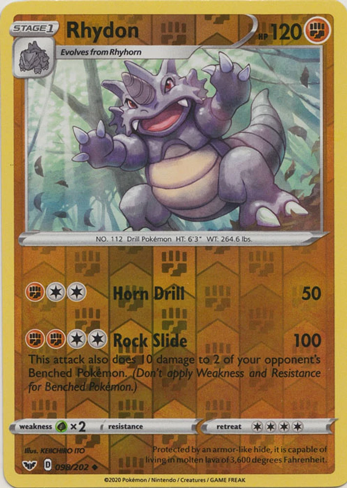 Rhydon - 098/202 - Uncommon - Reverse Holo