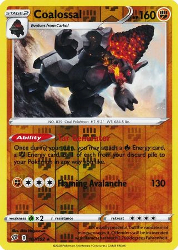 Coalossal - 107/192 - Reverse Holo Rare