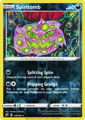 Spiritomb - 116/192 - Rare - Reverse Holo