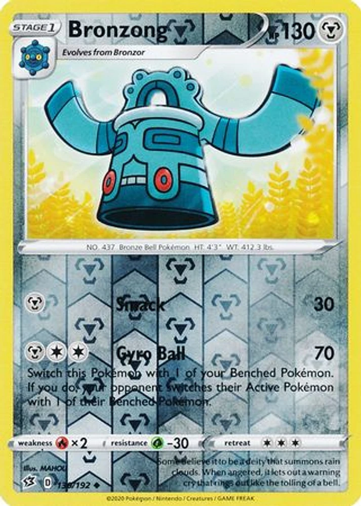 Bronzong - 130/192 - Uncommon - Reverse Holo