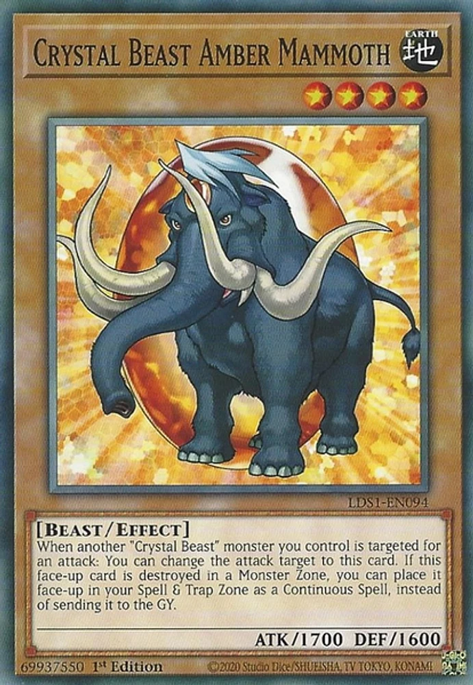 Crystal Beast Amber Mammoth - LDS1-EN094 - Common - 1st Edition