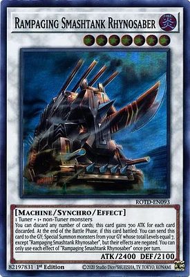 Rampaging Smashtank Rhynosaber - ROTD-EN093 - Super Rare - 1st Edition