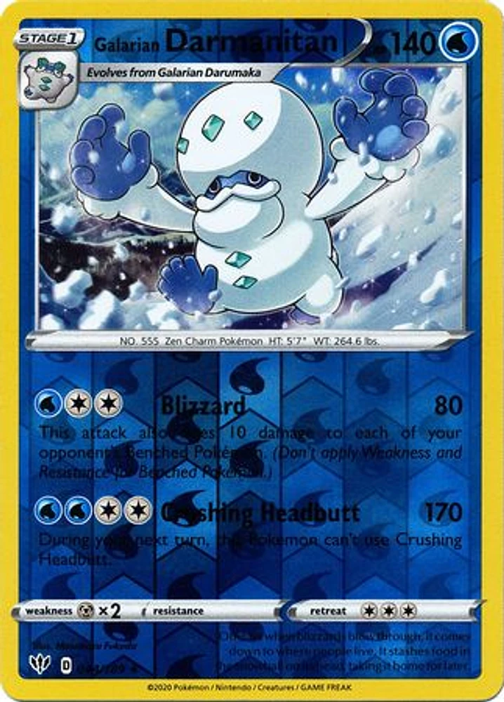 Galarian Darmanitan - 044/189 - Rare - Reverse Holo