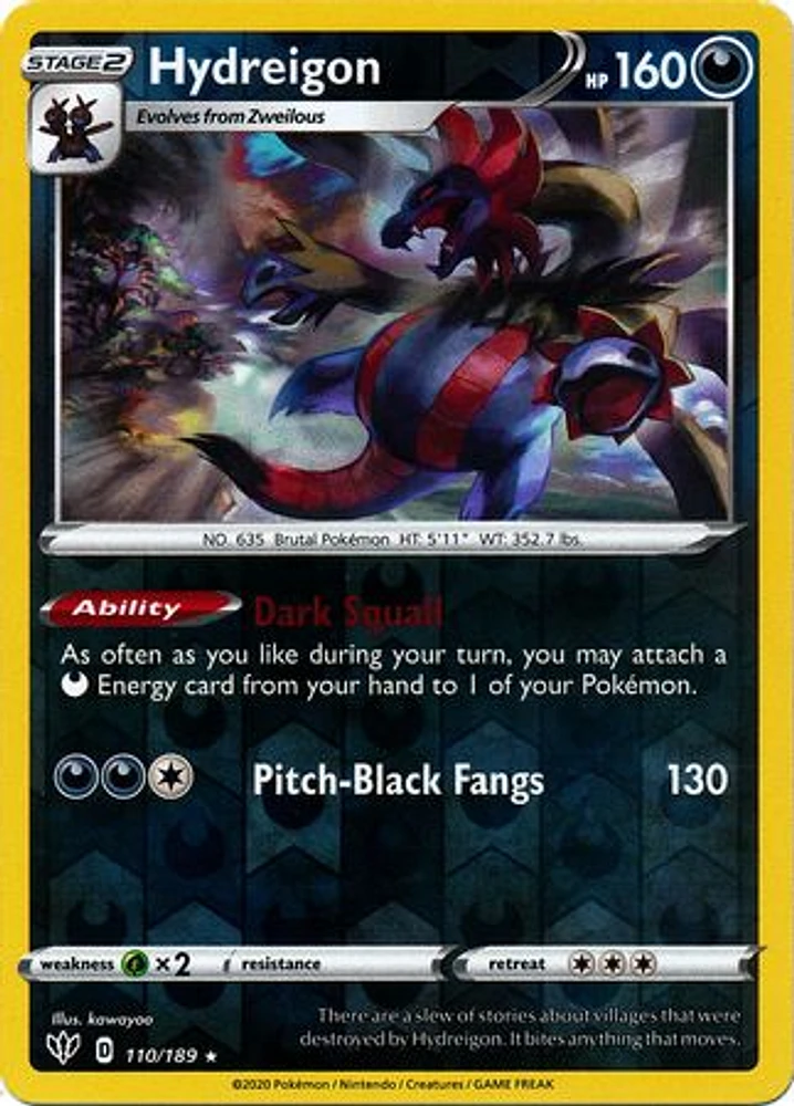 Hydreigon - 110/189 - Rare - Reverse Holo