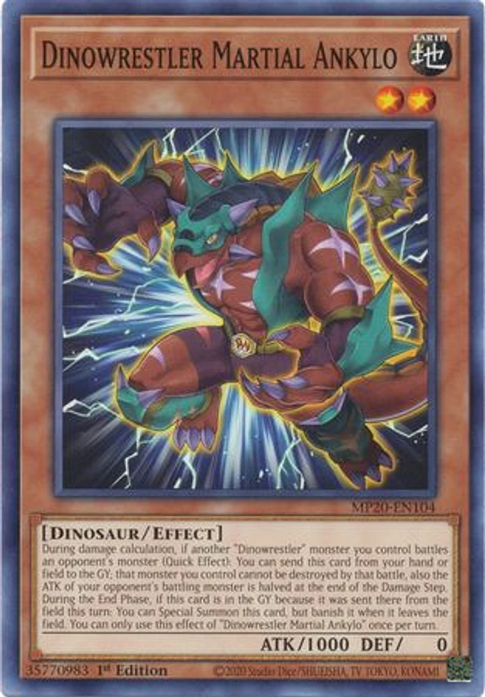 Dinowrestler Martial Ankylo - MP20-EN104 - Common - 1st Edition